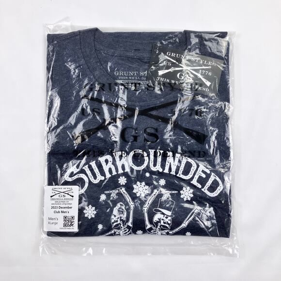Grunt Style 2023 December Surrounded By Snowflakes Men Club Short Sleeve Shirt - Picture 3 of 6